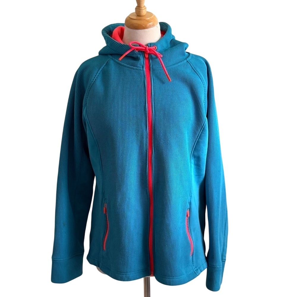 Swiss Tech Women's Sz XL Waffle Knit Tech Fleece Hooded Jacket